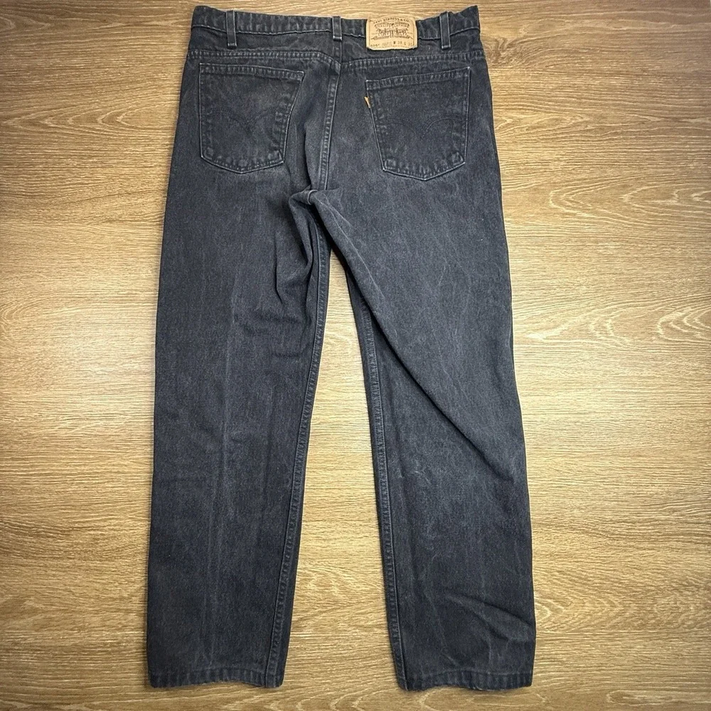 Levi's 505 Orange Tab Jeans Mens 38x30 Vintage USA Black Regular Fit Straight